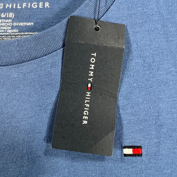 Tommy Hilfiger Shirt Youth Large Blue Long Sleeve Crew Casual School New - Picture 8 of 13